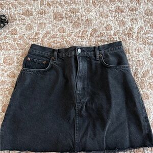 & Other Stories Black Denim Mini Skirt
